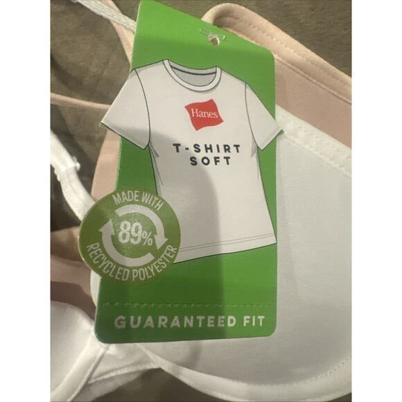 Hanes Girls 2pk Underwire Flexiwire Bra Pink/White 30A Brand New T-shirt Soft - Picture 4 of 7